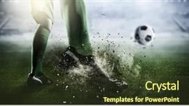  Presentation with goal - Theme having soccer goal moment mixed media background and a tawny brown colored foreground