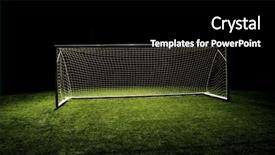  Presentation with goal - Beautiful slide deck featuring soccer goal or football backdrop and a black colored foreground