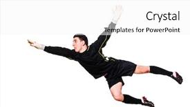  Presentation with soccer - Slide deck enhanced with soccer goalkeeper is catching background and a white colored foreground