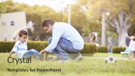  Presentation with soccer injury - Amazing slide deck having soccer injury - father looking after son injured backdrop and a yellow colored foreground