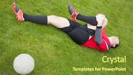  Presentation with soccer injury - Cool new presentation with soccer injury - football player in red lying backdrop and a tawny brown colored foreground