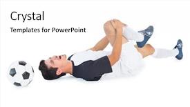  Presentation with soccer injury - Theme enhanced with soccer injury - football player in white lying background and a white colored foreground