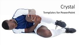  Presentation with soccer injury - Beautiful presentation theme featuring soccer injury - football player lying down injured backdrop and a white colored foreground