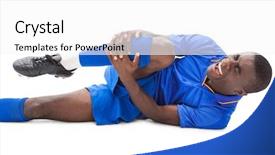  Presentation with soccer injury - PPT theme with soccer injury - injured football player lying background and a white colored foreground