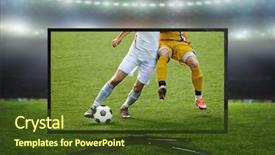  Presentation with translation - Presentation theme having soccer match - watching smart tv translation background and a  colored foreground