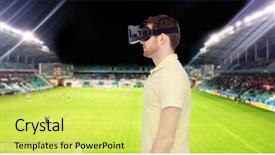  Presentation with virtual technology - Amazing theme having soccer match free - 3d technology virtual reality sport backdrop and a  colored foreground
