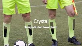  Presentation with free - Beautiful theme featuring soccer match free - referees backdrop and a coral colored foreground