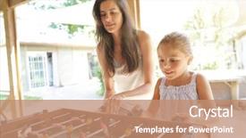  Presentation with family - Cool new slides with soccer mom - family playing foosball backdrop and a coral colored foreground