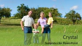  Presentation with grass - Theme featuring soccer mom - family with two little boys background and a seafoam green colored foreground