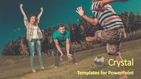  Presentation with mom - Theme featuring soccer mom - happy young family playing football background and a violet colored foreground