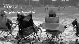  Presentation with mom - Presentation theme enhanced with soccer moms watching young team background and a gray colored foreground