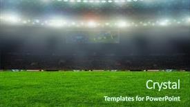  Presentation with soccer fans - Presentation enhanced with soccer music - stadium with fans the night background and a forest green colored foreground
