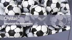  Presentation with soccer nutrition - Theme featuring soccer nutrition - small chocolate football balls background and a gray colored foreground
