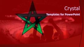  Presentation with soccer fans - Slide deck with soccer-or-football-fans background and a  colored foreground