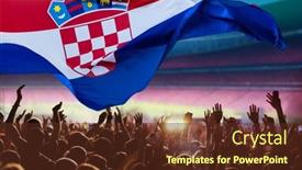  Presentation with soccer fans - PPT theme featuring soccer-or-football-fans background and a tawny brown colored foreground