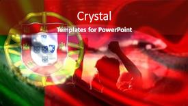  Presentation with soccer fans - Slide deck enhanced with soccer-or-football-fans background and a crimson colored foreground