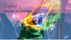  Presentation with soccer fans - Slide deck enhanced with soccer-or-football-fans background and a coral colored foreground