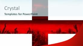  Presentation with england football - Slide set consisting of soccer-or-football-fans background and a sky blue colored foreground