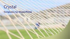 Presentation with soccer net - Presentation design consisting of soccer or football net background background and a sky blue colored foreground