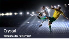  Presentation with modern medicine cardiology concept mixed - Cool new slide set with soccer palyers fighting for ball backdrop and a ocean colored foreground