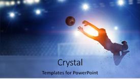  Presentation with game - Slides featuring soccer player - it is game time mixed background and a light blue colored foreground