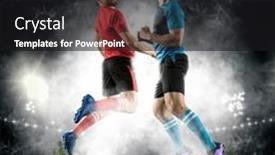  Presentation with soccer - PPT layouts enhanced with soccer-player-hitting-ball background and a black colored foreground