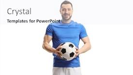  Presentation with soccer - Presentation enhanced with soccer-player-holding-a-ball background and a white colored foreground