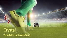  Presentation with soccer - Audience pleasing slides consisting of soccer player in action mixed backdrop and a tawny brown colored foreground