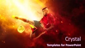  Presentation with smoke - Slides with soccer-player-in-action background and a wine colored foreground