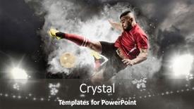  Presentation with sports - Colorful theme enhanced with soccer-player-in-action backdrop and a dark gray colored foreground