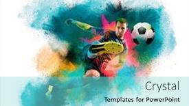  Presentation with paint - Slides having soccer-player-in-action background and a seafoam green colored foreground