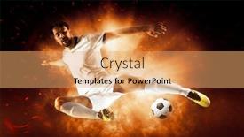  Presentation with fire - Presentation theme featuring soccer-player-in-action background and a  colored foreground