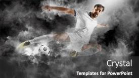  Presentation with smoke - Slide deck featuring soccer-player-in-action background and a dark gray colored foreground