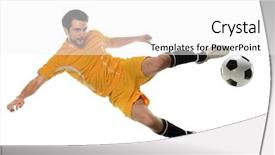  Presentation with soccer - Slides featuring soccer player kicking ball isolated background and a white colored foreground