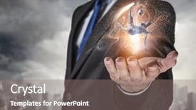  Presentation with soccer - Cool new slide set with soccer player kicking ball mixed backdrop and a gray colored foreground