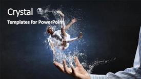  Presentation with coach - Beautiful slides featuring soccer player kicking ball backdrop and a dark gray colored foreground