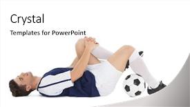  Presentation with five a side soccer - PPT layouts consisting of soccer player lying down background and a white colored foreground