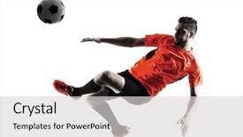  Presentation with silhouette of man worship - Colorful theme enhanced with soccer player man isolated silhouette backdrop and a light gray colored foreground