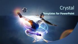  Presentation with stadium - Audience pleasing presentation consisting of soccer-player-on-stadium backdrop and a ocean colored foreground