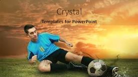  Presentation with soccer field - Presentation theme with soccer-player-on-the-field background and a gold colored foreground