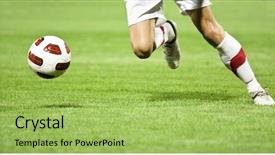  Presentation with running - Presentation enhanced with soccer player running background and a yellow colored foreground