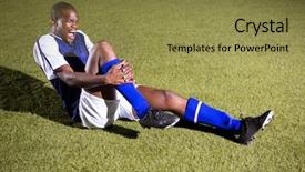  Presentation with knee pain - Beautiful slide deck featuring soccer player shouting in agony backdrop and a gold colored foreground