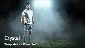  Presentation with outdoors - Amazing presentation design having soccer player with ball backdrop and a gray colored foreground