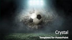  Presentation with soccer - Slides with soccer player with ball background and a dark gray colored foreground