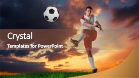  Presentation with football blue - Amazing presentation design having soccer players equipment - football player in white kicking backdrop and a red colored foreground