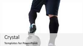  Presentation with coal train - Audience pleasing slides consisting of soccer players equipment - footballer ready to train backdrop and a white colored foreground