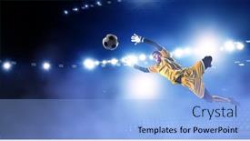  Presentation with stadium - Colorful presentation design enhanced with soccer-players-on-stadium backdrop and a light blue colored foreground