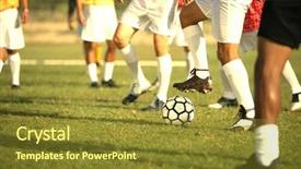  Presentation with math - Audience pleasing PPT layouts consisting of soccer players playing soccer in a math backdrop and a gold colored foreground