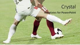  Presentation with running sock - Beautiful theme featuring soccer-players-running backdrop and a mint green colored foreground