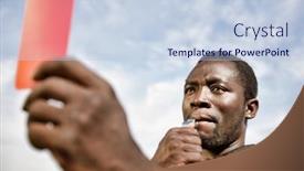  Presentation with referee - Presentation with soccer-referee-holding-out background and a lemonade colored foreground